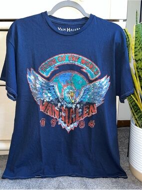NWOT Van Halen Tour Tee - Navy with Multi-Color Eagle Graphic M